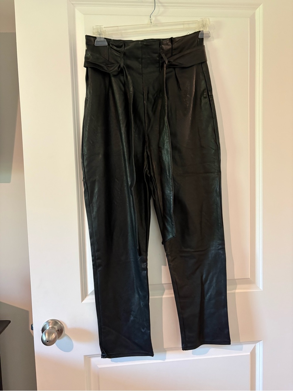 Commando Black Faux Leather Tapered Pants